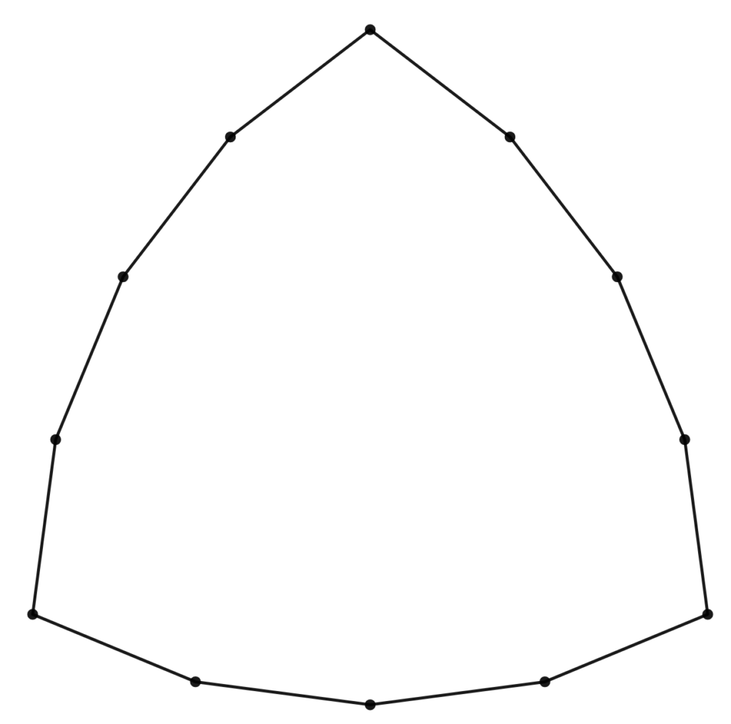 The dodecagon on its own. Some of the former sides of the triangle look suspiciously similar to something...